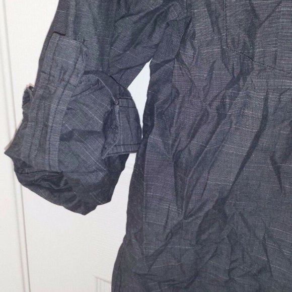 bruno Mens Button Down Gray Shirt with Cuffed Sleeves Size Large - Picture 3 of 4